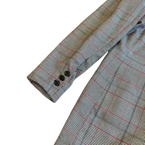 Walter Baker Plaid Long Length Oversized Blazer Jacket Black Button Size Large - Picture 8 of 12